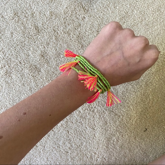 Vintage Jewelry - Green and Pink Bracelet